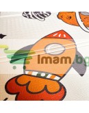 Двулицево топлоизолиращо килимче за игра космос 180x200см